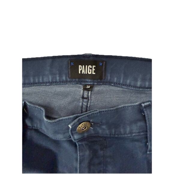 Paige Men’s Size 38x30 Navy Federal Straight Jeans Dark Wash Pocket Stretch City - Picture 7 of 9